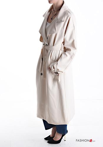 doppelreihig Trenchcoat mit Gürtel mit Futter mit Taschen - ph 3