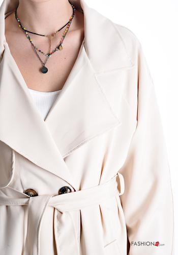 doppelreihig Trenchcoat mit Gürtel mit Futter mit Taschen - ph 4