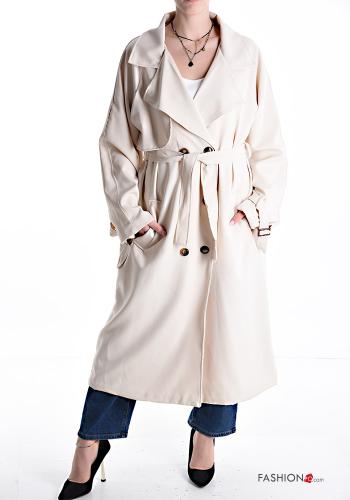 doppelreihig Trenchcoat mit Gürtel mit Futter mit Taschen - ph 5
