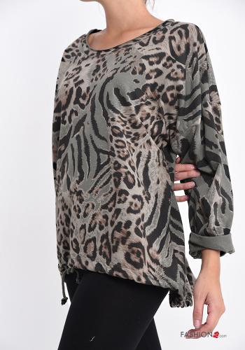 Animal print Cotton Long sleeved top - ph 3