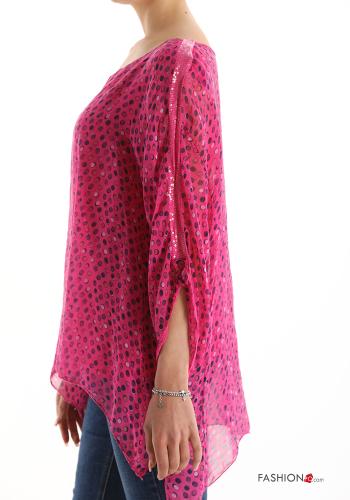 Blusa in Seta Fantasia pois con paillettes - ph 3