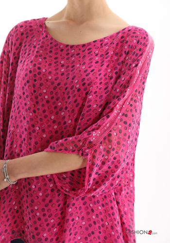 Blusa in Seta Fantasia pois con paillettes - ph 4