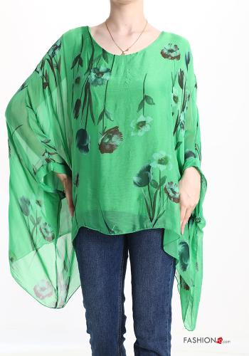 Blumenmuster Bluse aus Seide - ph 1
