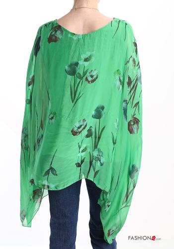 Blumenmuster Bluse aus Seide - ph 2