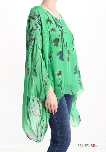 Blumenmuster Bluse aus Seide - ph 3