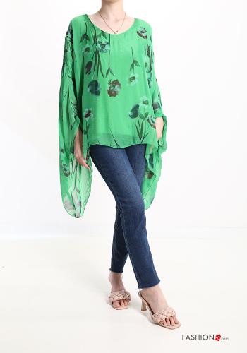 Blumenmuster Bluse aus Seide - ph 5