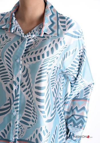 Camicia maniche lunghe con colletto Fantasia astratta con bottoni - ph 4
