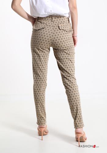 Geometrisches Muster Chino aus Baumwolle mit Taschen - ph 2