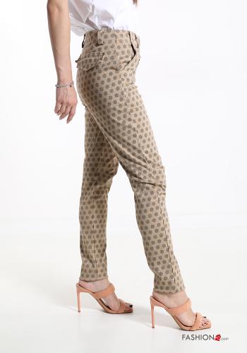 Geometrisches Muster Chino aus Baumwolle mit Taschen - ph 3