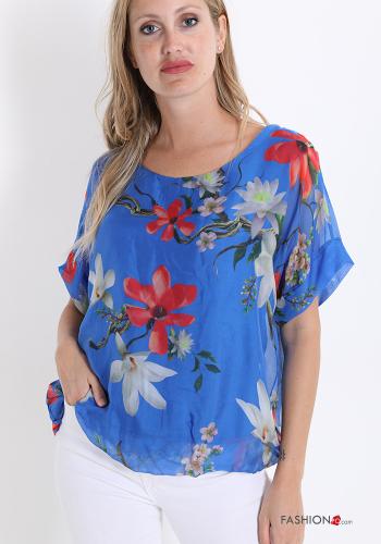 Blumenmuster Bluse aus Seide - ph 1