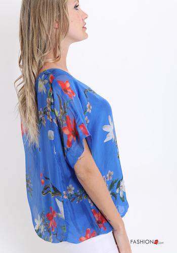Blumenmuster Bluse aus Seide - ph 3