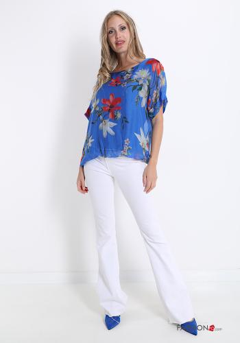 Blumenmuster Bluse aus Seide - ph 5