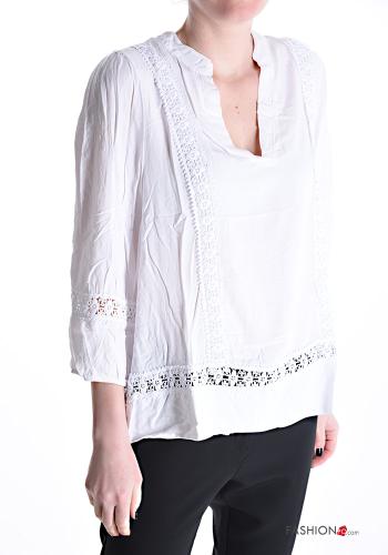 Bluse mit V-Ausschnitt 3/4 ärmel - ph 1