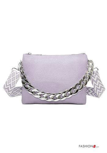 Sac porté épaule faux cuir avec bandoulière avec chaîne avec fermeture éclair - ph 1