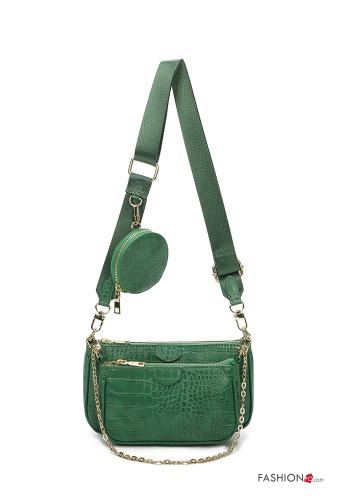 Sac Effet croco avec chaîne avec bandoulière avec fermeture éclair avec pochette - ph 1