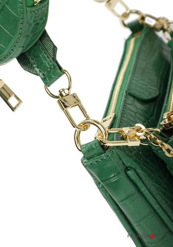 Sac Effet croco avec chaîne avec bandoulière avec fermeture éclair avec pochette - ph 4