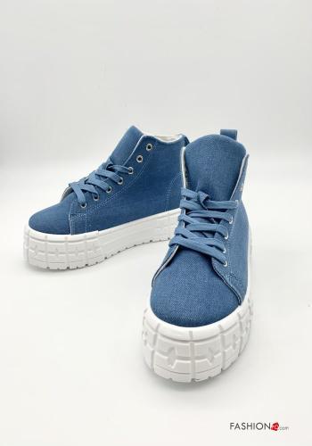 Zapatillas altas  tela vaquera con plataforma - ph 1
