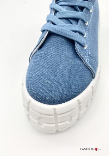 Zapatillas altas  tela vaquera con plataforma - ph 2