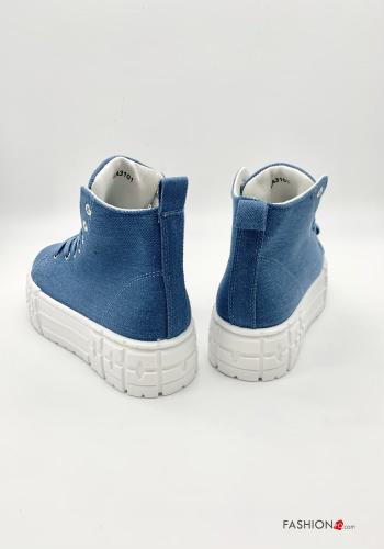 Zapatillas altas  tela vaquera con plataforma - ph 3