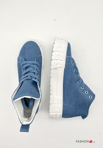 Zapatillas altas  tela vaquera con plataforma - ph 4