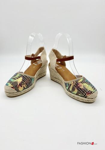 Espadrilles  mit Pailletten mit Riemen Keilabsatz regulierbar - ph 1
