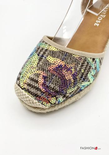 Espadrilles  mit Pailletten mit Riemen Keilabsatz regulierbar - ph 2
