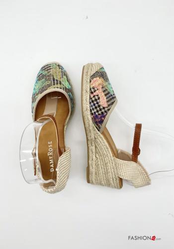 Espadrilles  mit Pailletten mit Riemen Keilabsatz regulierbar - ph 4