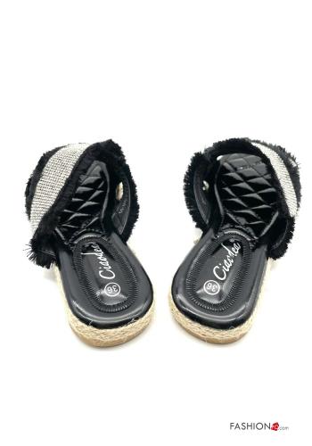Slide Sandals  with rhinestones with fringes - ph 3