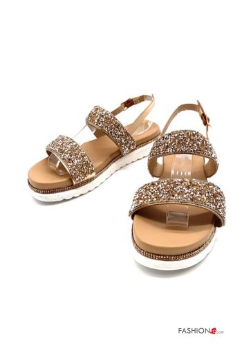 Sandals  with rhinestones adjustable with strap wedge - ph 1