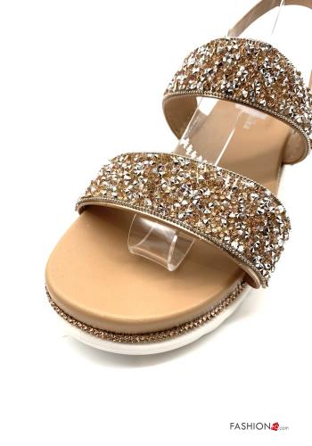 Sandals  with rhinestones adjustable with strap wedge - ph 2