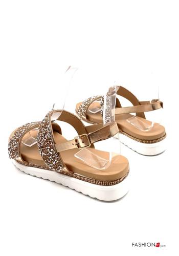 Sandals  with rhinestones adjustable with strap wedge - ph 3