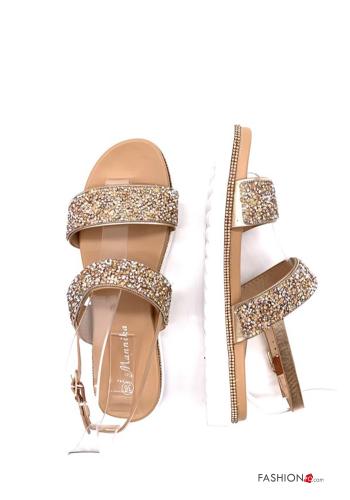 Sandals  with rhinestones adjustable with strap wedge - ph 4
