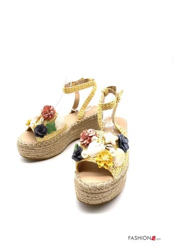 Sandalias  con perlas cuña con correa regulable - ph 1