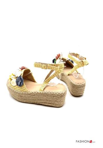 Sandalias  con perlas cuña con correa regulable - ph 3