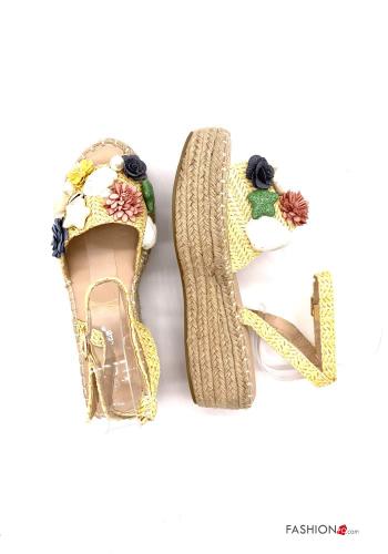 Sandalias  con perlas cuña con correa regulable - ph 4