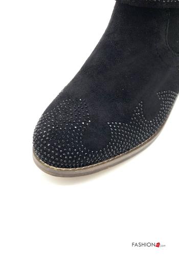 Stivaletti con strass con zip con cinturino - ph 2