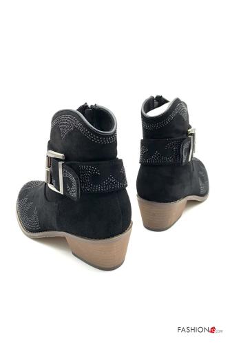 Stivaletti con strass con zip con cinturino - ph 3