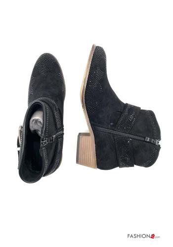Stivaletti con strass con zip con cinturino - ph 4