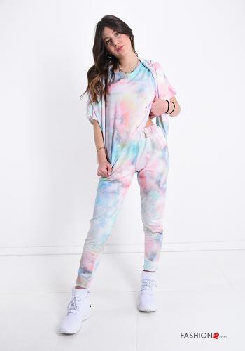Traje de deporte Estampado colorido con bolsillos con capucha - ph 1