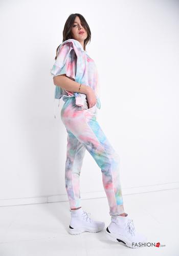 Traje de deporte Estampado colorido con bolsillos con capucha - ph 3