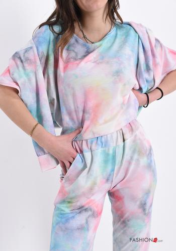 Traje de deporte Estampado colorido con bolsillos con capucha - ph 4