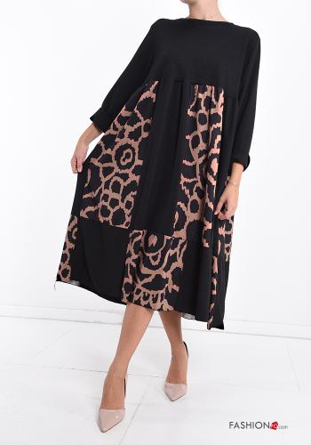 Tiermuster Kleid aus Wollmischung mit Taschen - ph 1