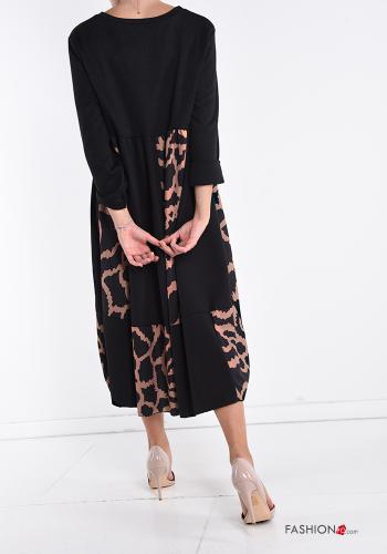 Tiermuster Kleid aus Wollmischung mit Taschen - ph 2