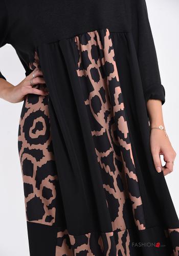 Tiermuster Kleid aus Wollmischung mit Taschen - ph 4