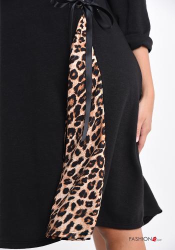 Abito in Misto Lana Fantasia animalier con nastro - ph 4