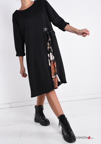 Vestido em Lã mista Padrão Estampado com fita - ph 1