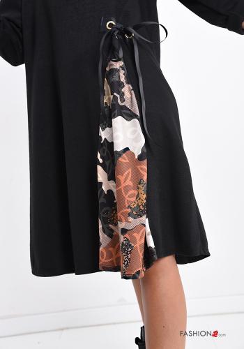 Vestido em Lã mista Padrão Estampado com fita - ph 4