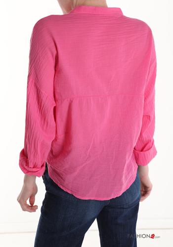 Cotton Shirt with knot 3/4 sleeve - ph 2