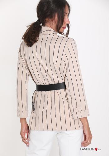 Streifenmuster Jacke mit Taschen - ph 2