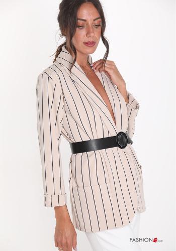 Streifenmuster Jacke mit Taschen - ph 3